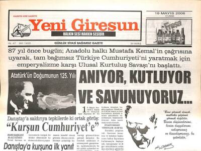 Yeni Giresun Gazetesi 19 Mayıs 2006 - Giresunsporda Yönetim Tamam Gibi GZ108642 - 1