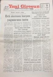 Yeni Giresun Gazetesi 19 Nisan 1996-FKBnin Üreticiye 318 Milyar Lira Borcu Kaldı GZ14028 - 2