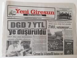 Yeni Giresun Gazetesi - 19 Nisan 2008 - Türkiyenin Fındıktan Bir Milyar Dolar Zarar Ediyor ,TMO Satamıyor - GZ43681 - 2