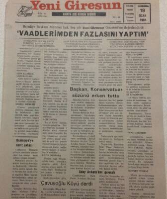 Yeni Giresun Gazetesi 19 Ocak 1994 - Giresuspor Sidede Güç Depolıyor GZ38213 - 1