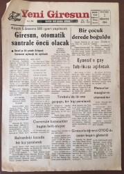 Yeni Giresun Gazetesi 2 Ağustos 1984 -Eynesile Çay Fabrikası Açılacak GZ6872 - 1
