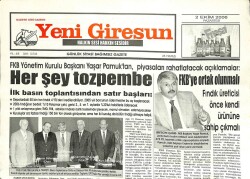 Yeni Giresun Gazetesi 2 Ekim 2006 - Erdoğan Türkiye Batacağına AKP Batsın GZ101874 - 1