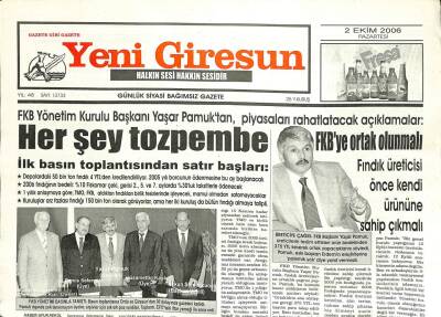 Yeni Giresun Gazetesi 2 Ekim 2006 - Erdoğan Türkiye Batacağına AKP Batsın GZ101874 - 2