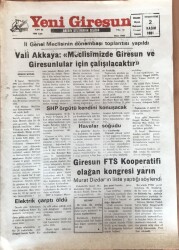 Yeni Giresun Gazetesi 2 Kasım 1991 - Giresun FTS Kooperatifi Olağan Kongresi Yarın GZ1731 - 1