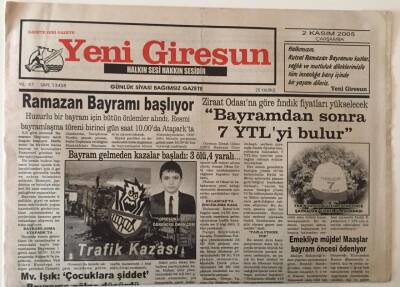 Yeni Giresun Gazetesi 2 Kasım 2005 - Ramazan Bayramı Başlıyor GZ28690 - 1