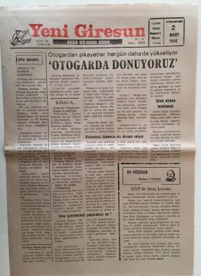 Yeni Giresun Gazetesi 2 Mart 1996 - Otogarda Donuyoruz GZ28743 - 1