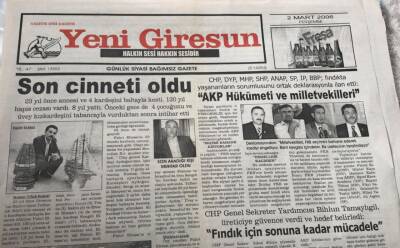 Yeni Giresun Gazetesi 2 Mart 2006-Vali Kocatepeden Doğru TespitGiresunun Tanıtımı Eksik GZ45569 - 1
