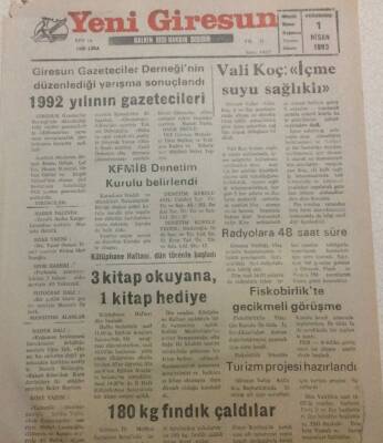 Yeni Giresun Gazetesi 2 Nisan 1993 - Osman Ağayı Anıyoruz GZ38492 - 1