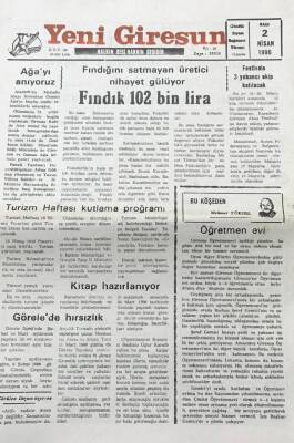 Yeni Giresun Gazetesi 2 Nisan 1996 Fındığı Satmayan Üretici Sonunda Gülüyor GZ30458 - 1