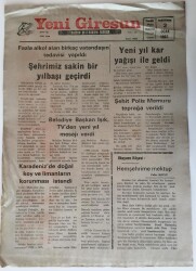 Yeni Giresun Gazetesi - 2 Ocak 1992 - Şehrimiz Sakin Bir Yılbaşı Geçirdi - GZ43871 - 2