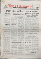 Yeni Giresun Gazetesi 2 Temmuz 1996- Fındık İhracatı Giderek Geriliyor GZ14019 - 1