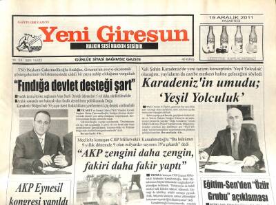Yeni Giresun Gazetesi 20 Aralık 2011 - Yaylaları Modern Haline Getirme Çabası GZ108914 - 1