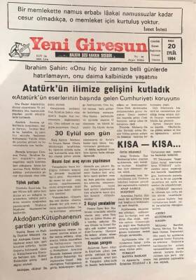 Yeni Giresun Gazetesi 20 Eylül 1994Giresunspor Rakibi Büyük Görme Erken Gelen Gol Ve Sıcaklık Farklı Yenilgi Getirdi GZ30041 - 1