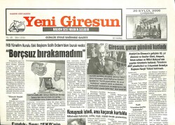 Yeni Giresun Gazetesi 20 Eylül 2006 - DSPden Miting Kınaması GZ101884 - 2