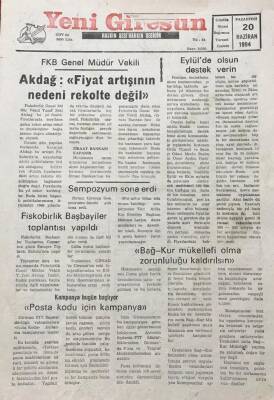 Yeni Giresun Gazetesi 20 Haziran 1994 Akdağ Fiyat Artışının Nedeni Rekolte Değil GZ30364 - 1