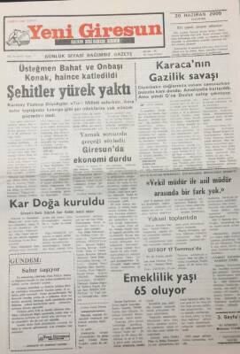 Yeni Giresun Gazetesi 20 Haziran 2005 Şehitler Yürek Yaktı GZ25671 - 1