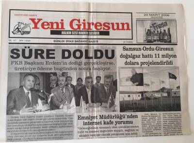 Yeni Giresun Gazetesi - 20 Mart 2006 - Samsun-Ordu-Giresun Doğalgaz Hattı 11 Milyon Dolara Projelendirildi GZ43674 - 1