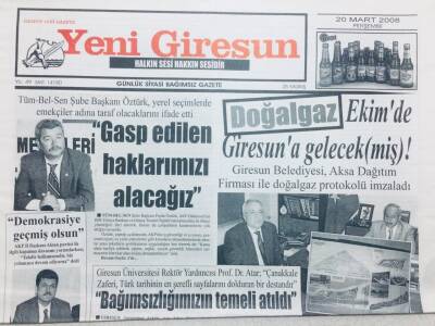 Yeni Giresun Gazetesi - 20 Mart 2008 - Doğalgaz Ekimde Giresuna Gelecekmiş GZ46496 - 1