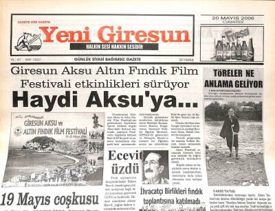 Yeni Giresun Gazetesi 20 Mayıs 2006 - Bülent Ecevit Üzdü, GZ108643 - 1