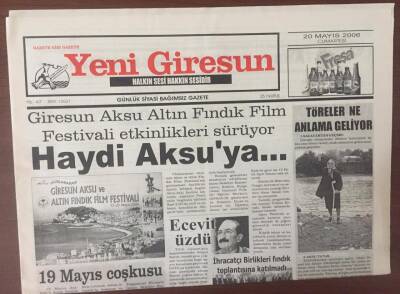 Yeni Giresun Gazetesi 20 Mayıs 2006 - Giresun Aksu Altın Fındık Festivali Etkinlikleri Sürüyor GZ6901 - 2