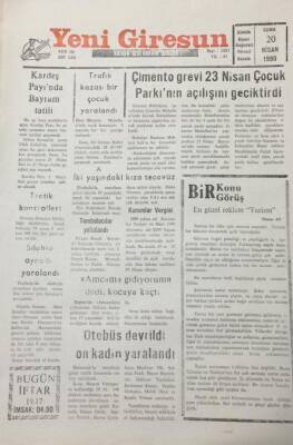 Yeni Giresun Gazetesi 20 Nisan 1990 Yeniyolspordan Süpriz Çıkış GZ26060 - 1