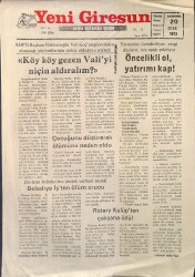 Yeni Giresun Gazetesi 20 Ocak 1993 - Seka Aksu Şampiyon - Giresunspor Salonda Ter Attı GZ2963 - Gökçekoleksiyon