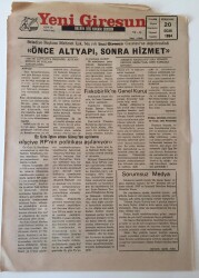 Yeni Giresun Gazetesi 20 Ocak 1994 - Belediye Başkanı Önce Altyapı , Sonra Hizmet GZ10985 - 1