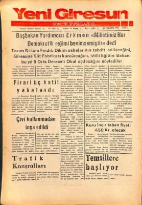 Yeni Giresun Gazetesi 20 Temmuz 1973 - Necmi Beşiktaşlı Oldu Beşiktaş Necmiye 200 Gireunspora 300 Bin Lira Ödeyecek GZ108539 - 1