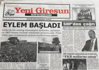Yeni Giresun Gazetesi 20 Temmuz 2006-İş Adamı Hotmanoğlu Ve Eşi Trafik Kazası Kurbanı GZ45703 - 1