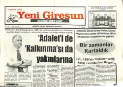 Yeni Giresun Gazetesi 20 Temmuz 2007 - GP İktidara Yürüyor GZ101765 - 1