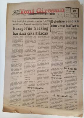Yeni Giresun Gazetesi - 21 Ağustos 1993 - Belediye Sendika Oturumu Haftaya - GZ43816 - 2