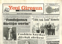 Yeni Giresun Gazetesi 21 Ağustos 2013 - Tıbbi Atık Tesisi Hizmette GZ101837 - 2