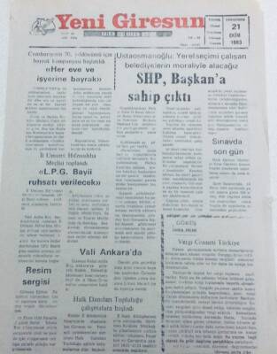 Yeni Giresun Gazetesi 21 Ekim 1993 - SHP Başkana Sahip Çıktı GZ41359 - 1