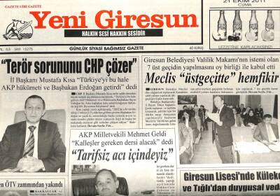 Yeni Giresun Gazetesi 21 Ekim 2011 - Terör Sorununu CHP Çözer GZ108889 - 1