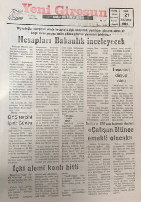 Yeni Giresun Gazetesi 21 Haziran 1994Devlet Bakanı İbrahim TezBoğazlar Tüzüğünü Tavizsiz Uygulayacağız GZ30044 - 1