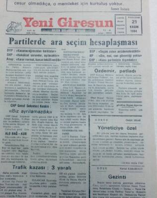 Yeni Giresun Gazetesi 21 Kasım 1994 - Yöneticiye Özel GZ40750 - 1