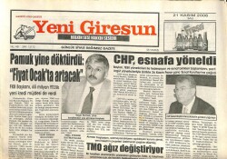 Yeni Giresun Gazetesi 21 Kasım 2006 - CHP Esnafa Yöneldi GZ101822 - 1