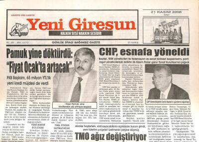 Yeni Giresun Gazetesi 21 Kasım 2006 - Pamuk Yine Döktürdü Fiyat Ocakta Artacak GZ107951 - 1