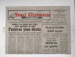 Yeni Giresun Gazetesi 21 Mayıs 2003 - Festival Yine Öksüz GZ5729 - 1