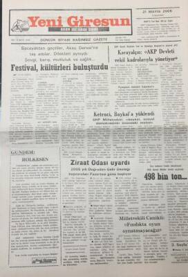 Yeni Giresun Gazetesi 21 Mayıs 2005 SHP Milletvekili Baykal Sosyal Demokrasinin Önündeki Moloz GZ25668 - 1