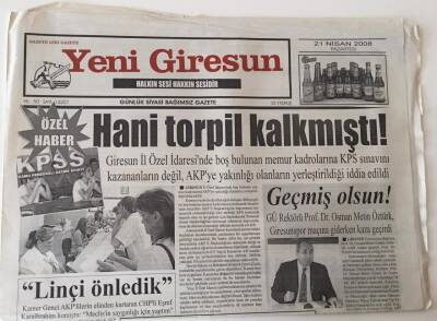 Yeni Giresun Gazetesi - 21 Nisan 2008 - Hani Giresun da Torpil Kalkmıştı ! GZ43680 - 2