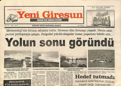 Yeni Giresun Gazetesi 21 Ocak 2006 - Yolun Sonu Göründü GZ108840 - 1