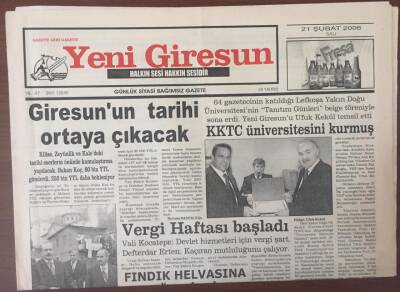 Yeni Giresun Gazetesi 21 Şubat 2006 - Giresun Da Tarihi Eserler Ortaya Çıkarılacak GZ6903 - 2