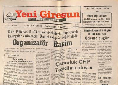 Yeni Giresun Gazetesi 22 Ağustos 2000 - Çamoluk CHP Teşkilatı Oluştu GZ77950 - 1