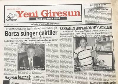 Yeni Giresun Gazetesi 22 Ekim 2005 Sinan BayraktarGiresunsporu Özlenen Yere Getireceğiz GZ30199 - 1