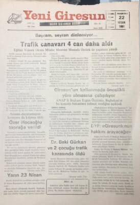 Yeni Giresun Gazetesi 22 Haziran 1991 Trafik Canavarı 4 Can Daha Aldı GZ26032 - 1