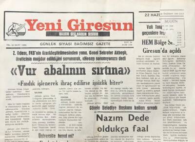Yeni Giresun Gazetesi 22 Haziran 1999 Üniversite Hayal mi ? Fakültede Neler Oluyor? GZ30544 - 1
