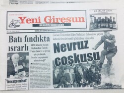 Yeni Giresun Gazetesi - 22 Mart 2008 - Batı Fındıkta Israrlı GZ46497 - 2