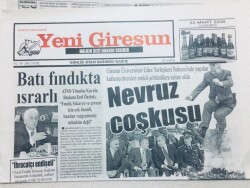 Yeni Giresun Gazetesi - 22 Mart 2008 - Batı Fındıkta Israrlı GZ46497 - 1