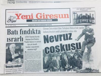 Yeni Giresun Gazetesi - 22 Mart 2008 - Batı Fındıkta Israrlı GZ46497 - 1